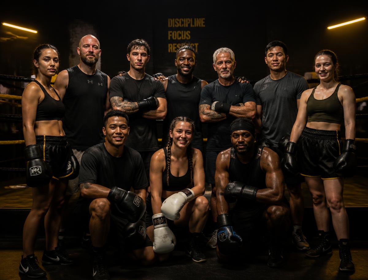 Teammoment van de boksclub